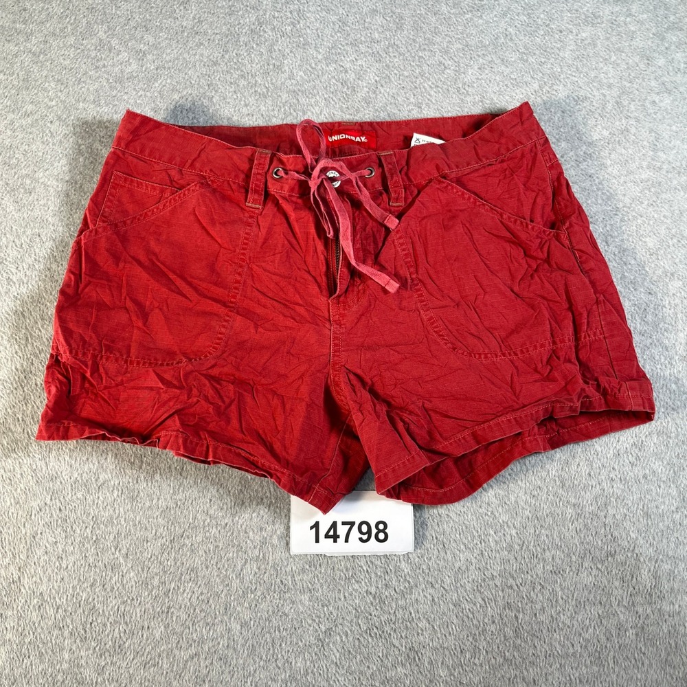 Unionbay Utility Shorts Womens 11 Red Excellent Ripstop Drawstring Cargo